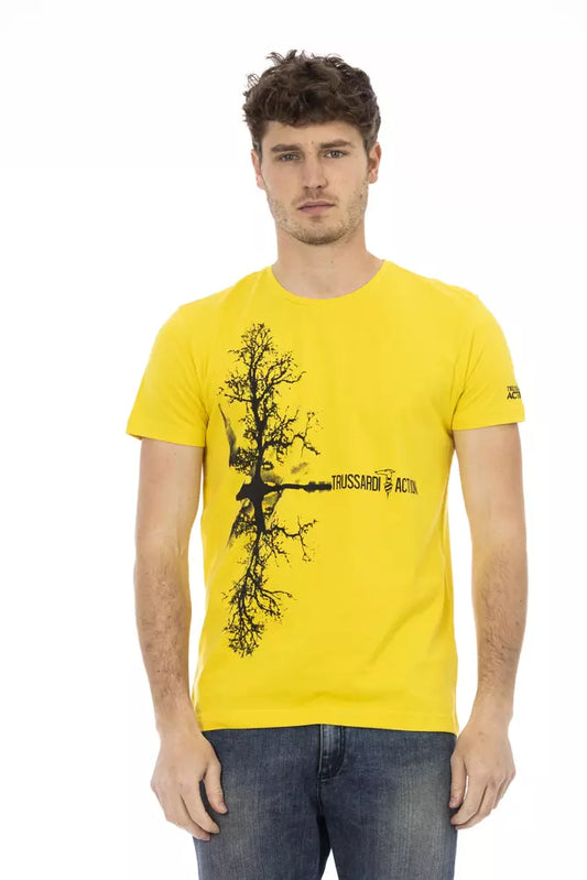 Trussardi T-shirt en coton jaune Action