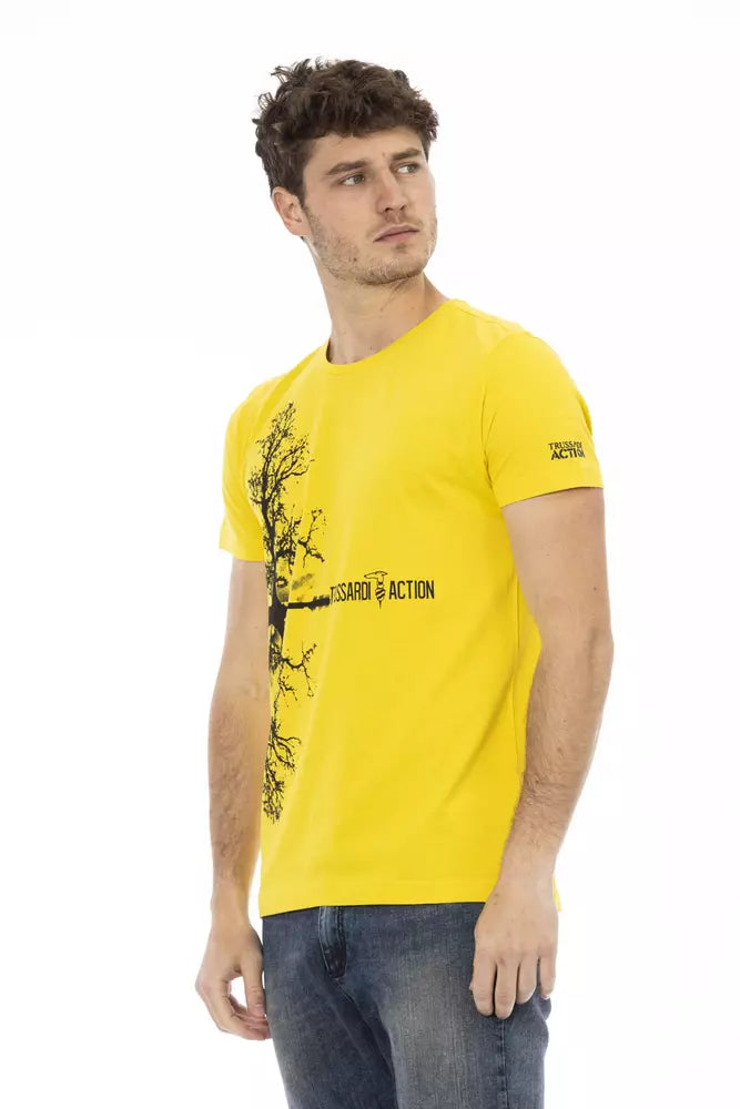 Trussardi T-shirt en coton jaune Action