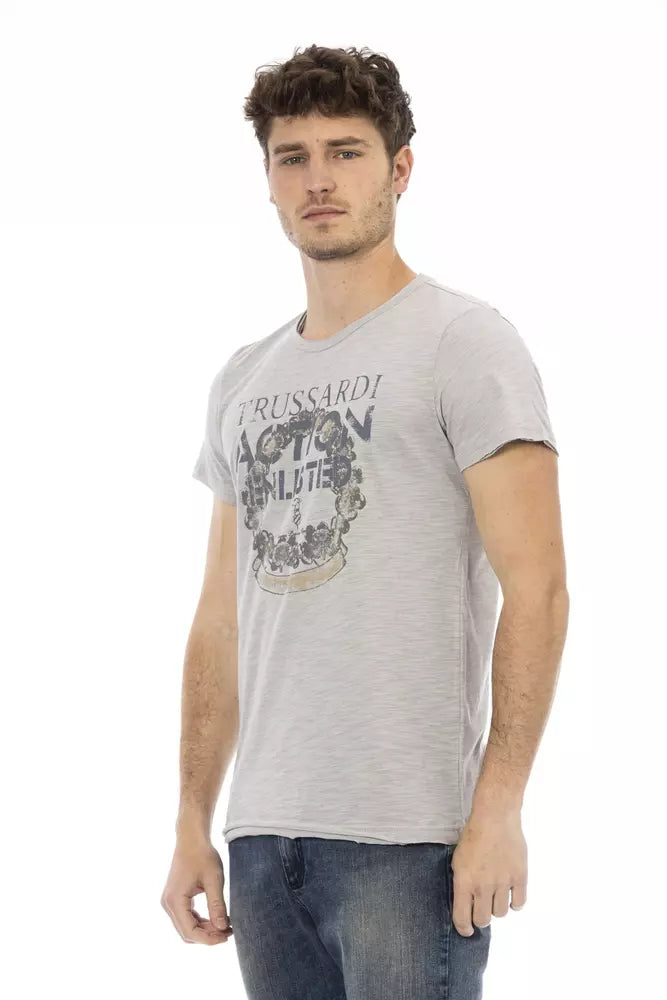 Trussardi Action Graues Baumwoll-T-Shirt