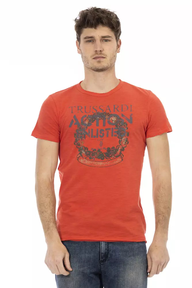 Trussardi T-shirt en coton rouge Action