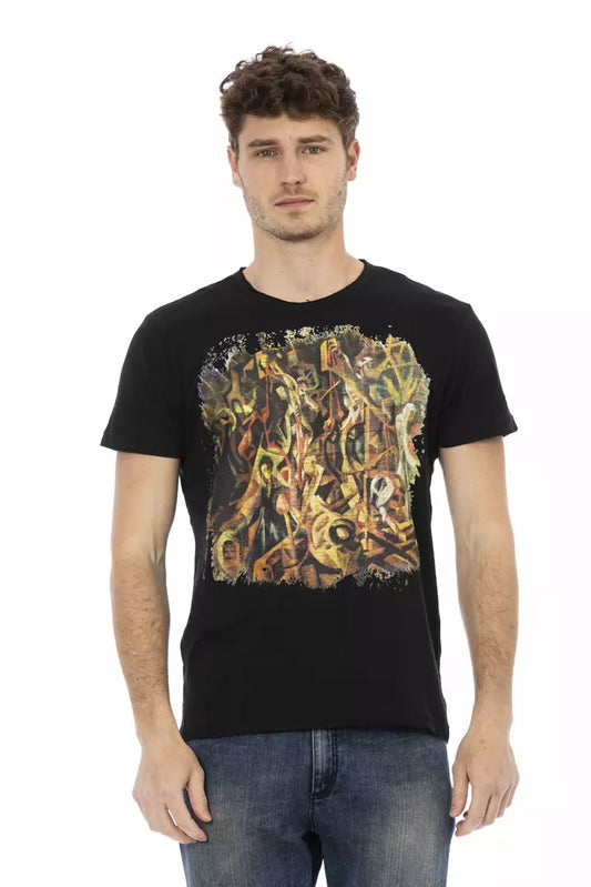 Trussardi Action T-Shirt aus schwarzer Baumwolle