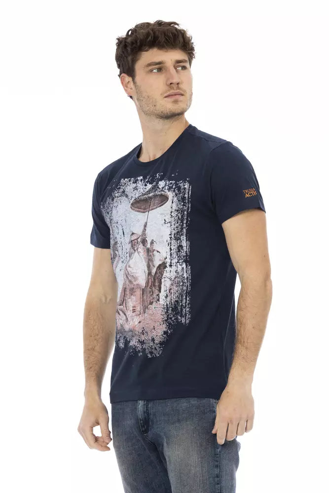 Trussardi T-shirt en coton bleu Action