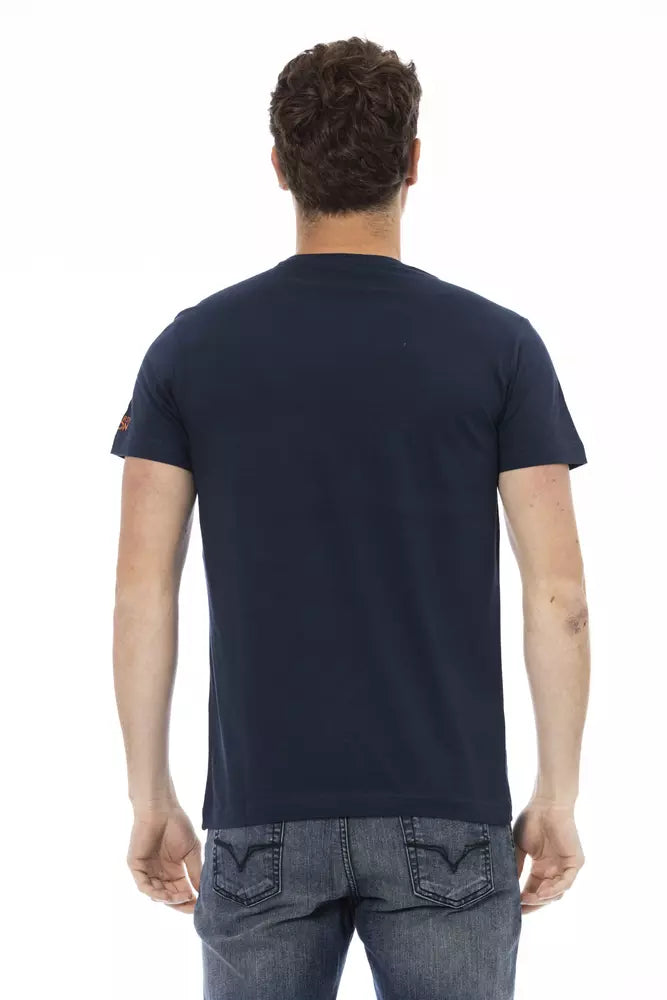 Trussardi Action Blaues Baumwoll-T-Shirt