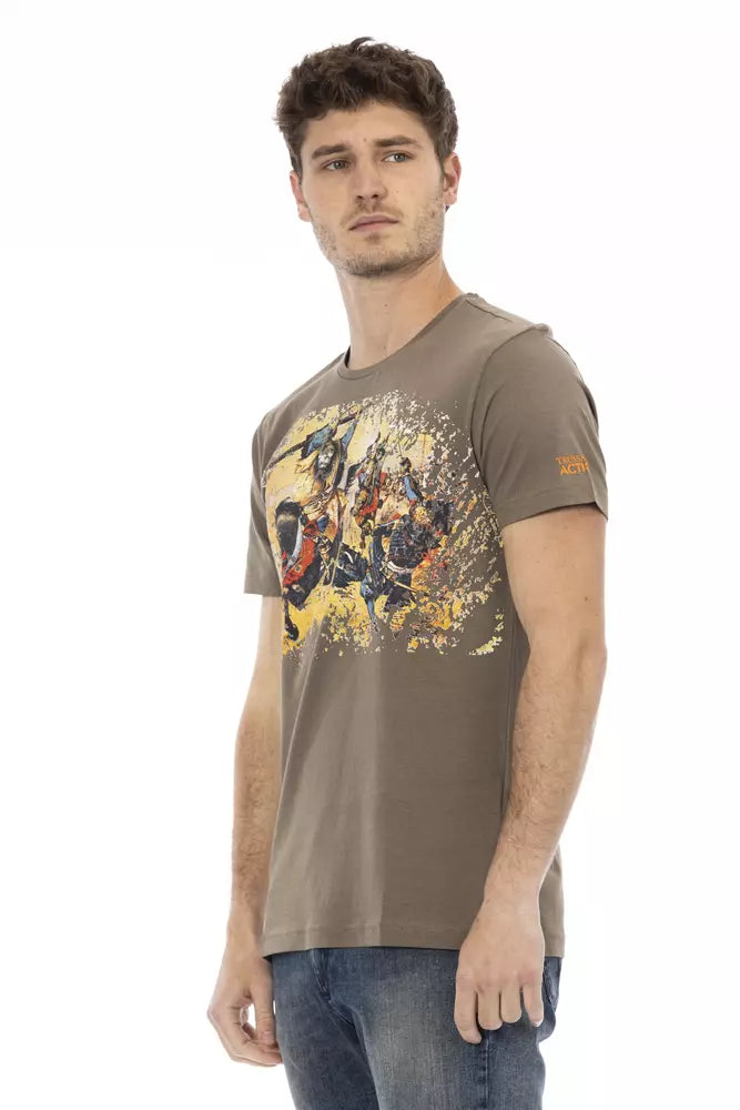 Trussardi T-shirt en coton marron Action