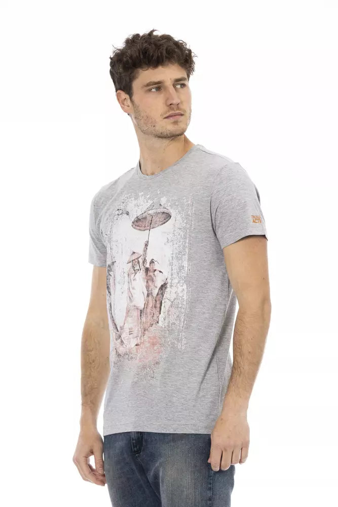 Trussardi T-shirt en coton gris Action