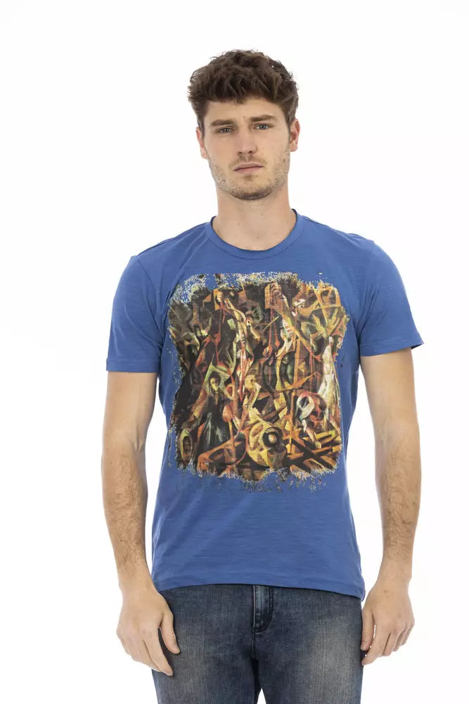 Trussardi Action Blaues Baumwoll-T-Shirt