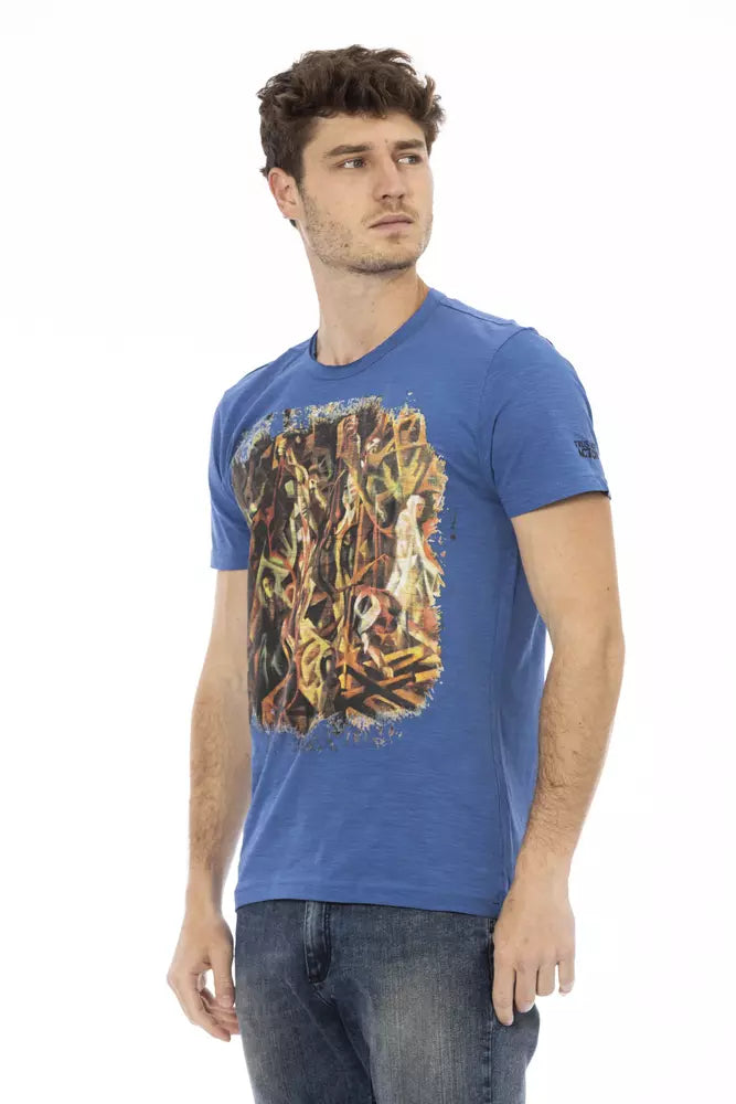 Trussardi Action Blaues Baumwoll-T-Shirt