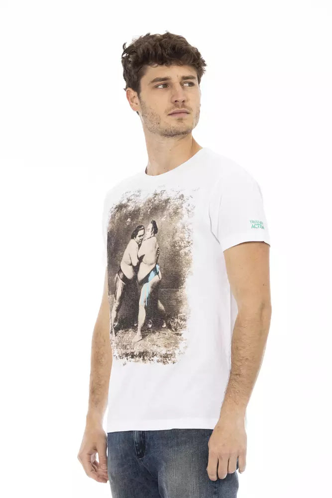 Trussardi Action T-Shirt aus weißer Baumwolle