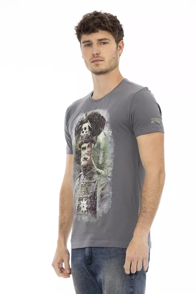 Trussardi T-shirt en coton gris Action