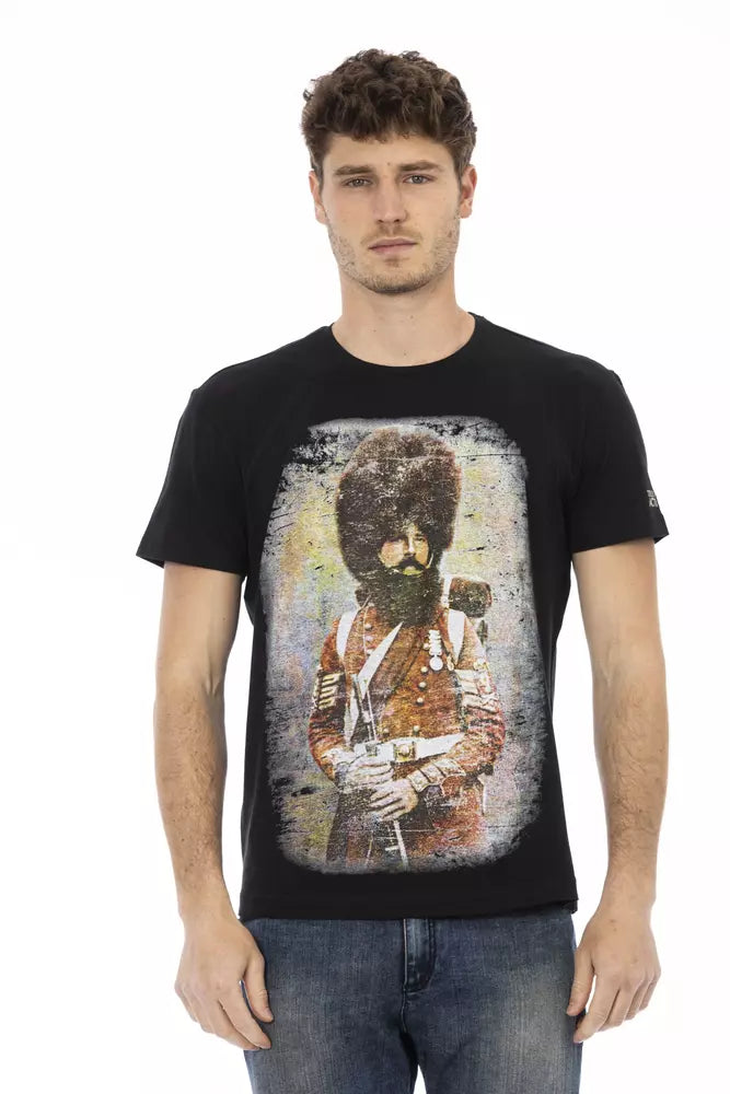 Trussardi Action T-Shirt aus schwarzer Baumwolle