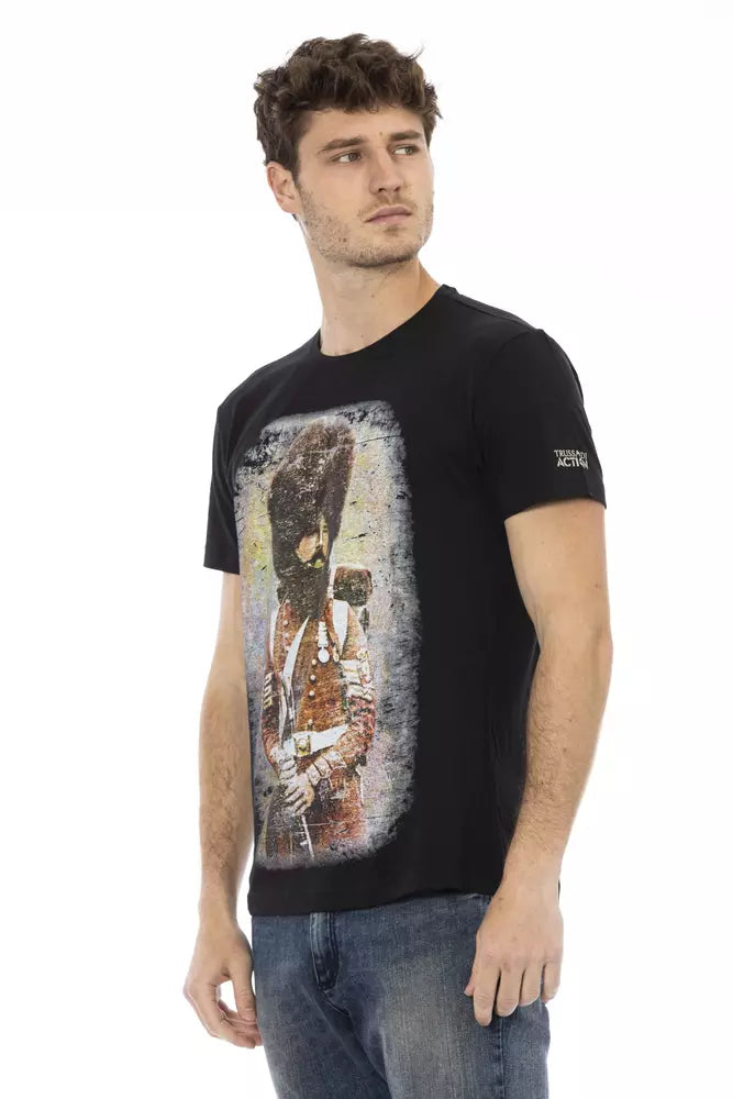 Trussardi T-shirt en coton noir Action