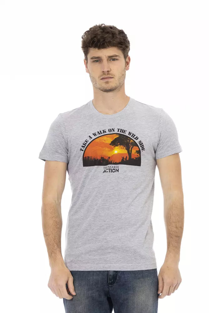 Trussardi Action Graues Baumwoll-T-Shirt