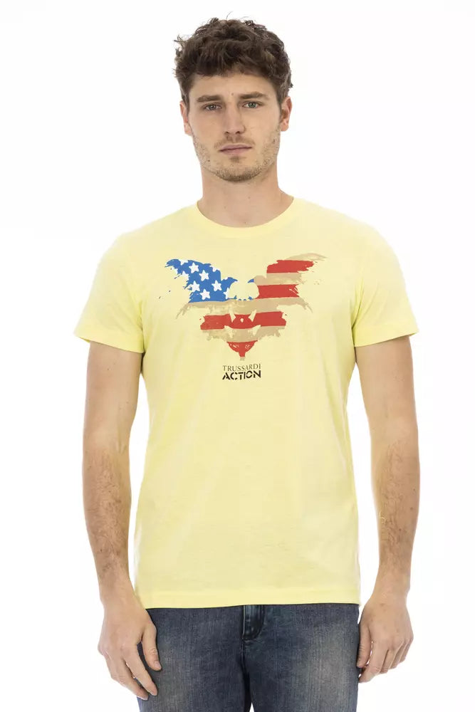 Trussardi T-shirt en coton jaune Action