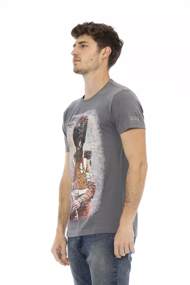 Trussardi Action Graues Baumwoll-T-Shirt