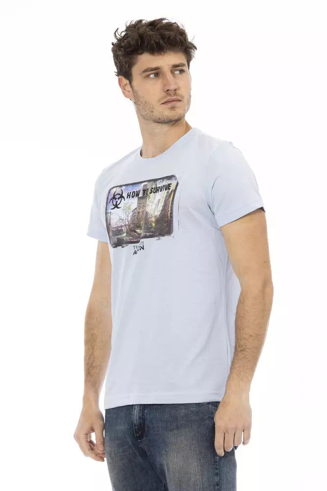 Trussardi Action Hellblaues Baumwoll-T-Shirt