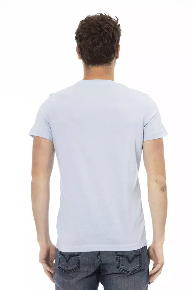 Trussardi Action Hellblaues Baumwoll-T-Shirt