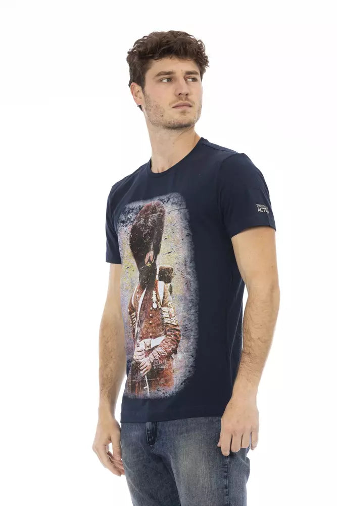 Trussardi Action Blaues Baumwoll-T-Shirt