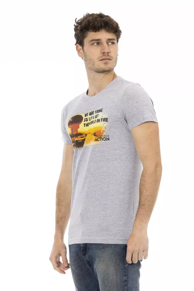 Trussardi Action Graues Baumwoll-T-Shirt