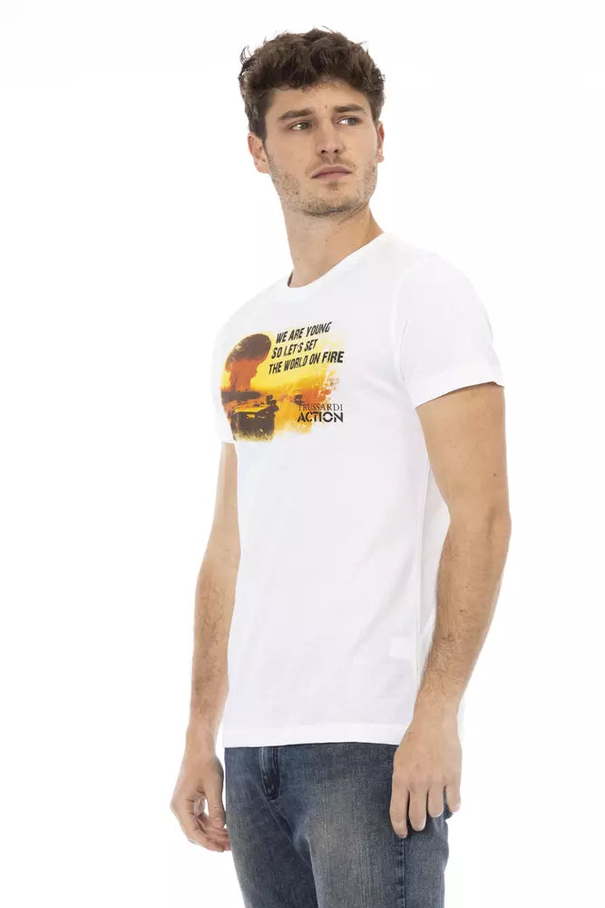 Trussardi Action T-Shirt aus weißer Baumwolle