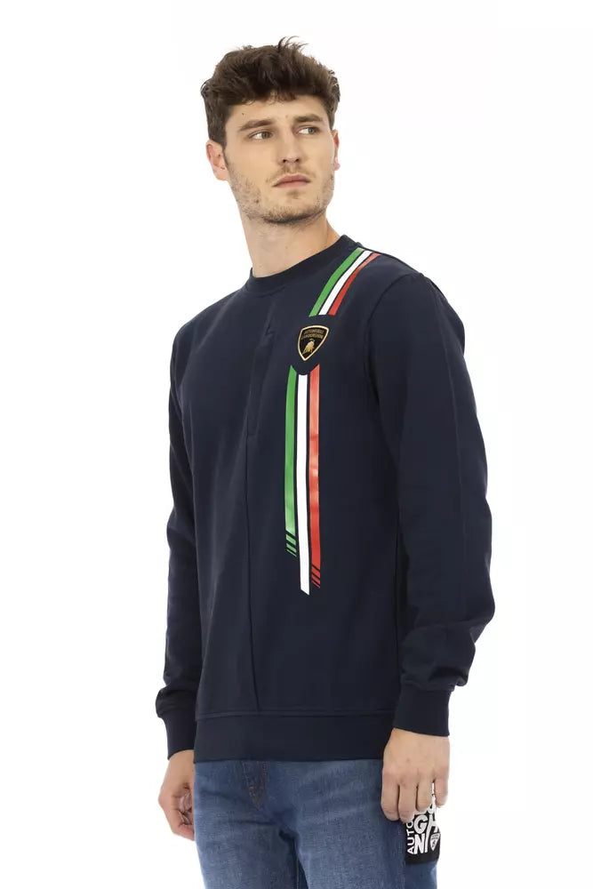 Pull en coton bleu Automobili Lamborghini