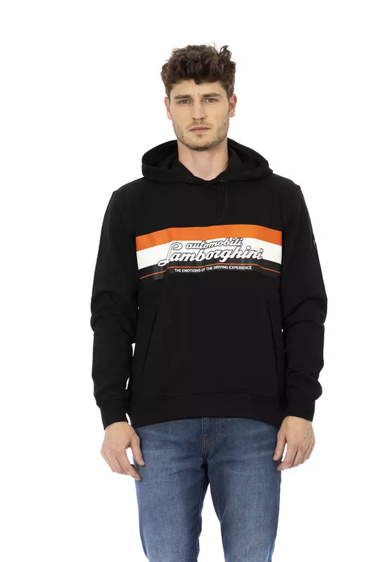 Schwarzer Baumwollpullover von Automobili Lamborghini