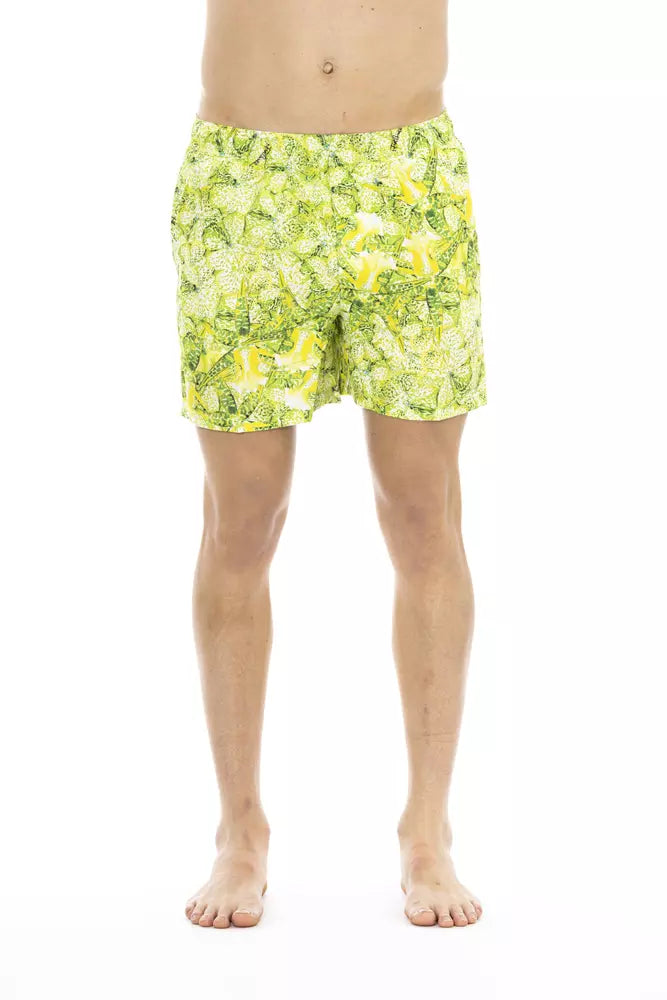 Just Cavalli Green Polyester Men Swimwear