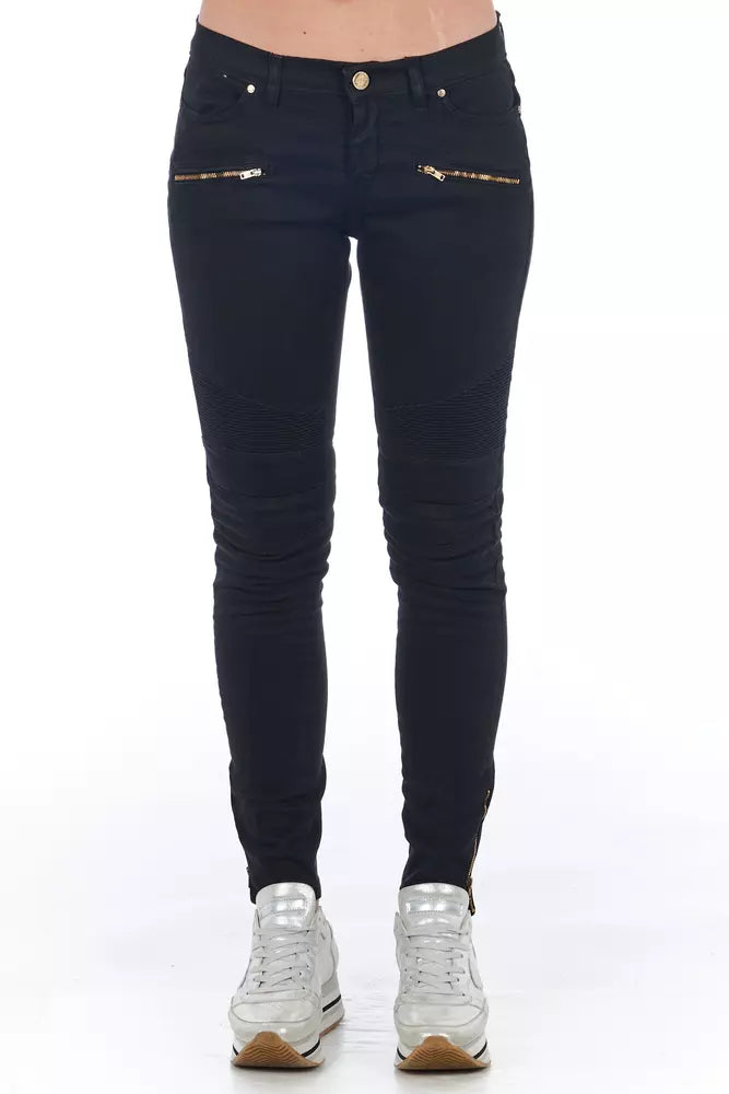 Frankie Morello Jeans und Hose aus schwarzer Baumwolle