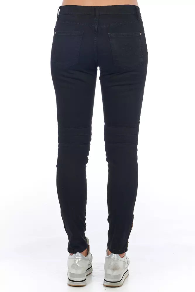 Frankie Morello Jeans und Hose aus schwarzer Baumwolle