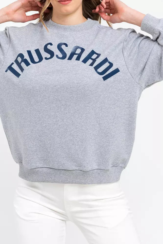 Grauer Baumwollpullover von Trussardi