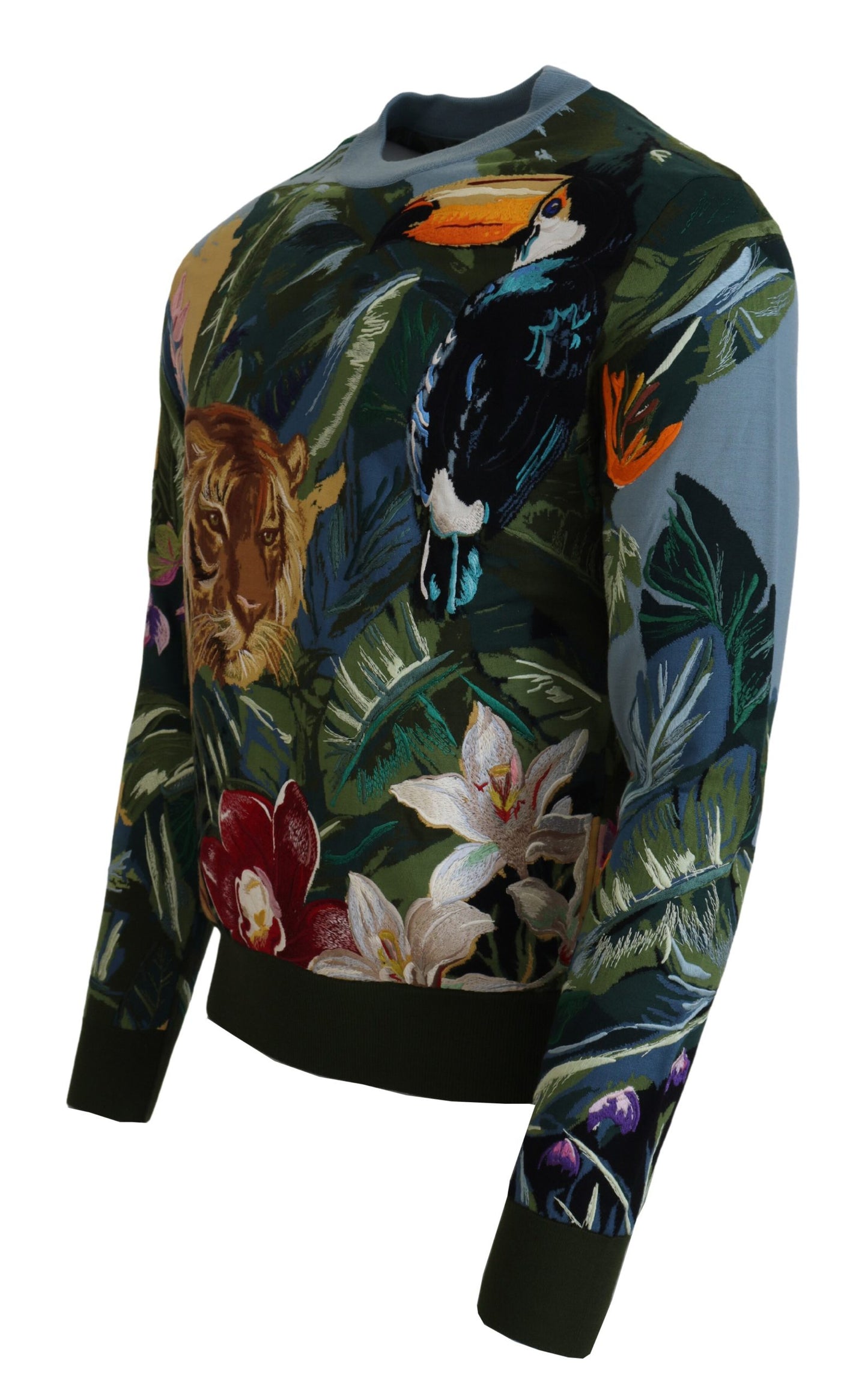 Dolce &amp; Gabbana Pull en laine et soie avec logo Jungle