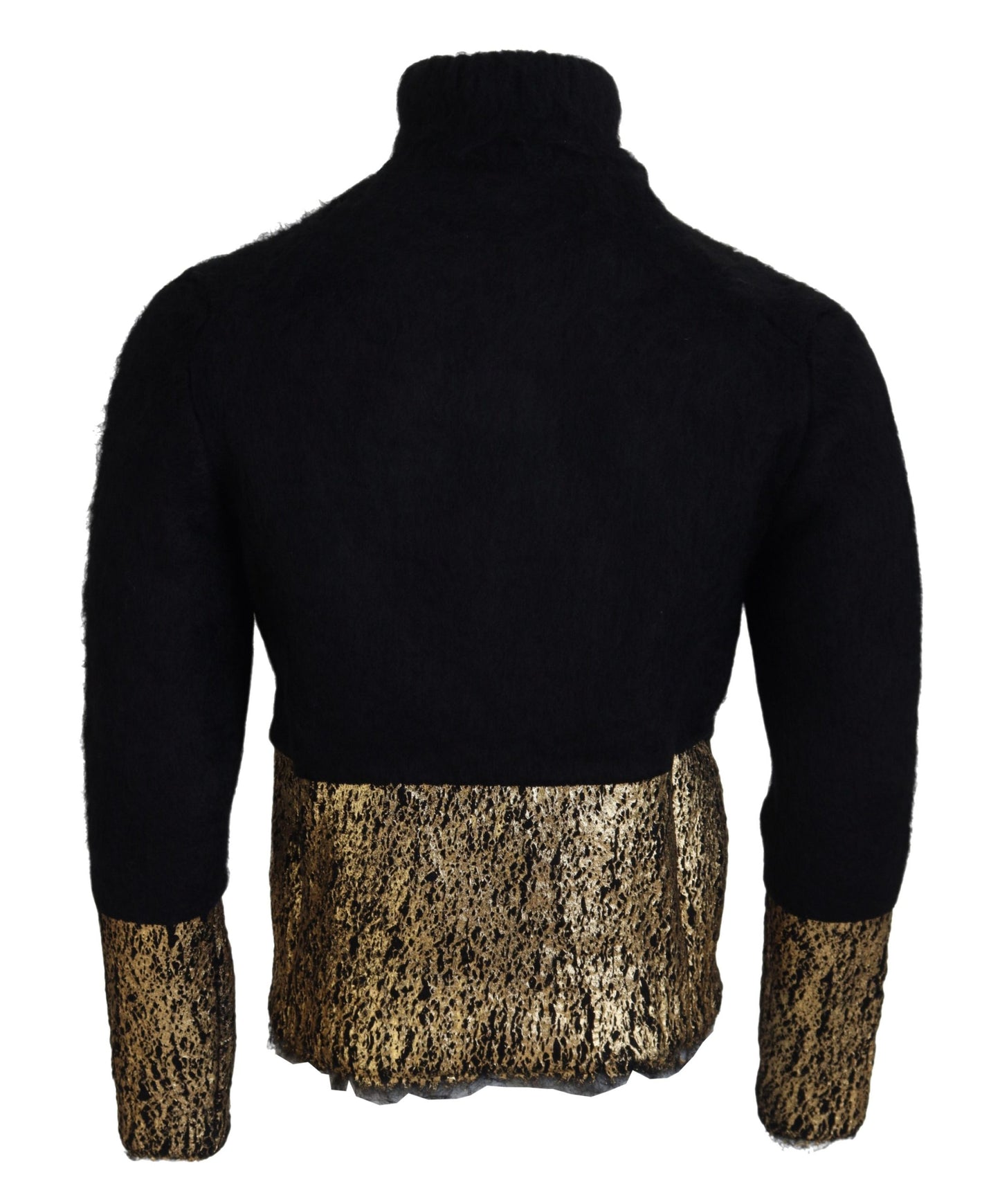 Dolce &amp; Gabbana Pull à col roulé en or noir pour homme Pull en mohair