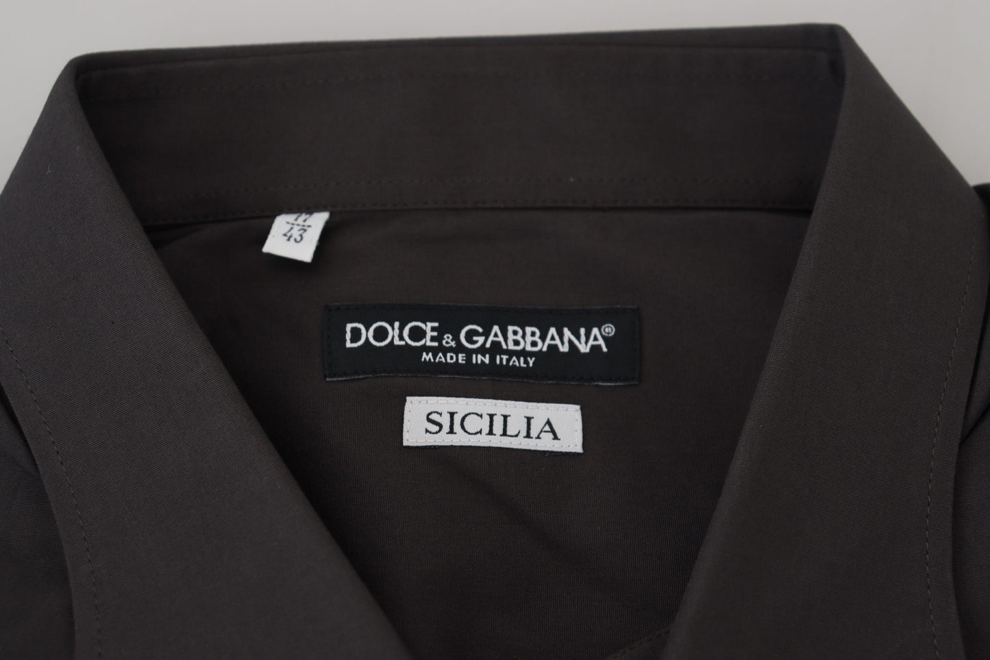 Dolce &amp; Gabbana Chemise habillée stretch coupe slim SICILIA grise