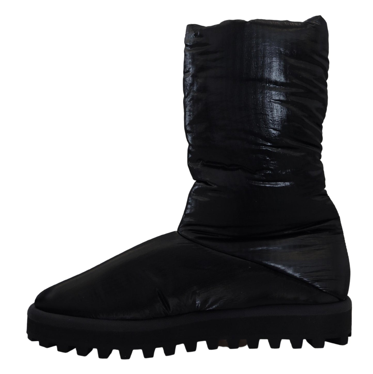 Dolce &amp; Gabbana Bottes noires rembourrées Chaussures d'hiver mi-mollet