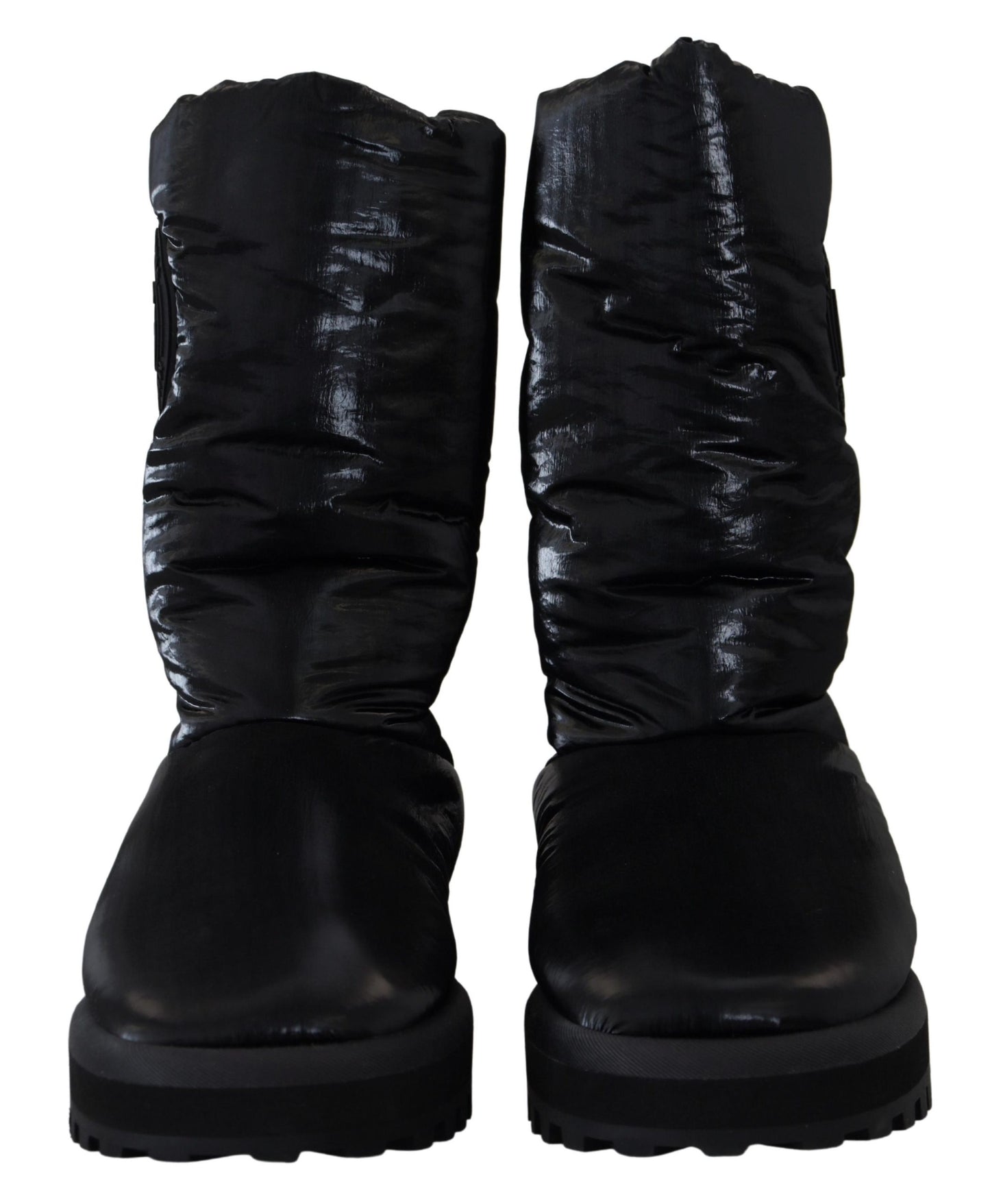 Dolce &amp; Gabbana Bottes noires rembourrées Chaussures d'hiver mi-mollet