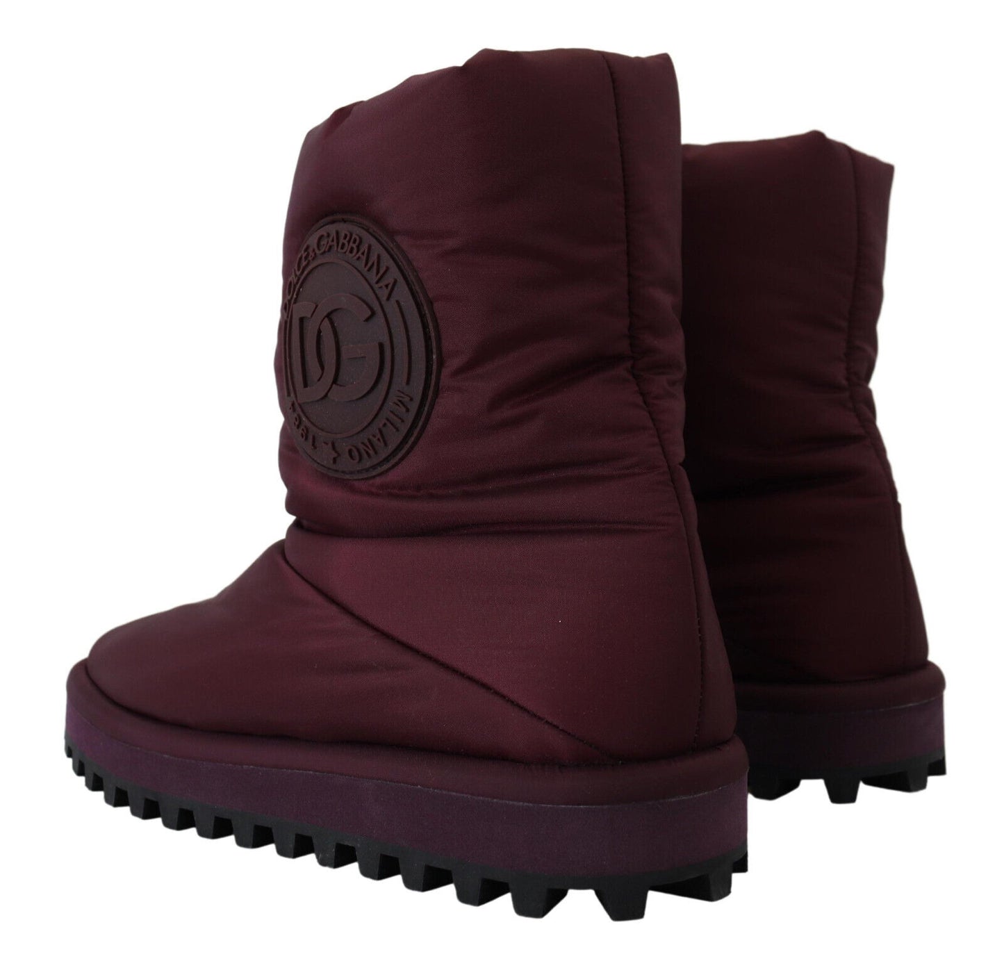 Dolce &amp; Gabbana Bottes en nylon bordeaux Chaussures mi-hautes rembourrées