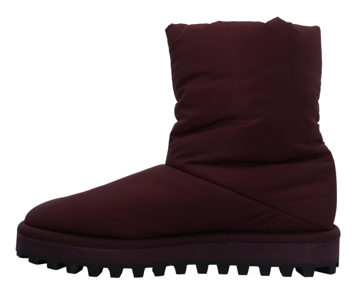 Dolce &amp; Gabbana Bordeaux Nylonstiefel, gepolsterte Mittelschuhe