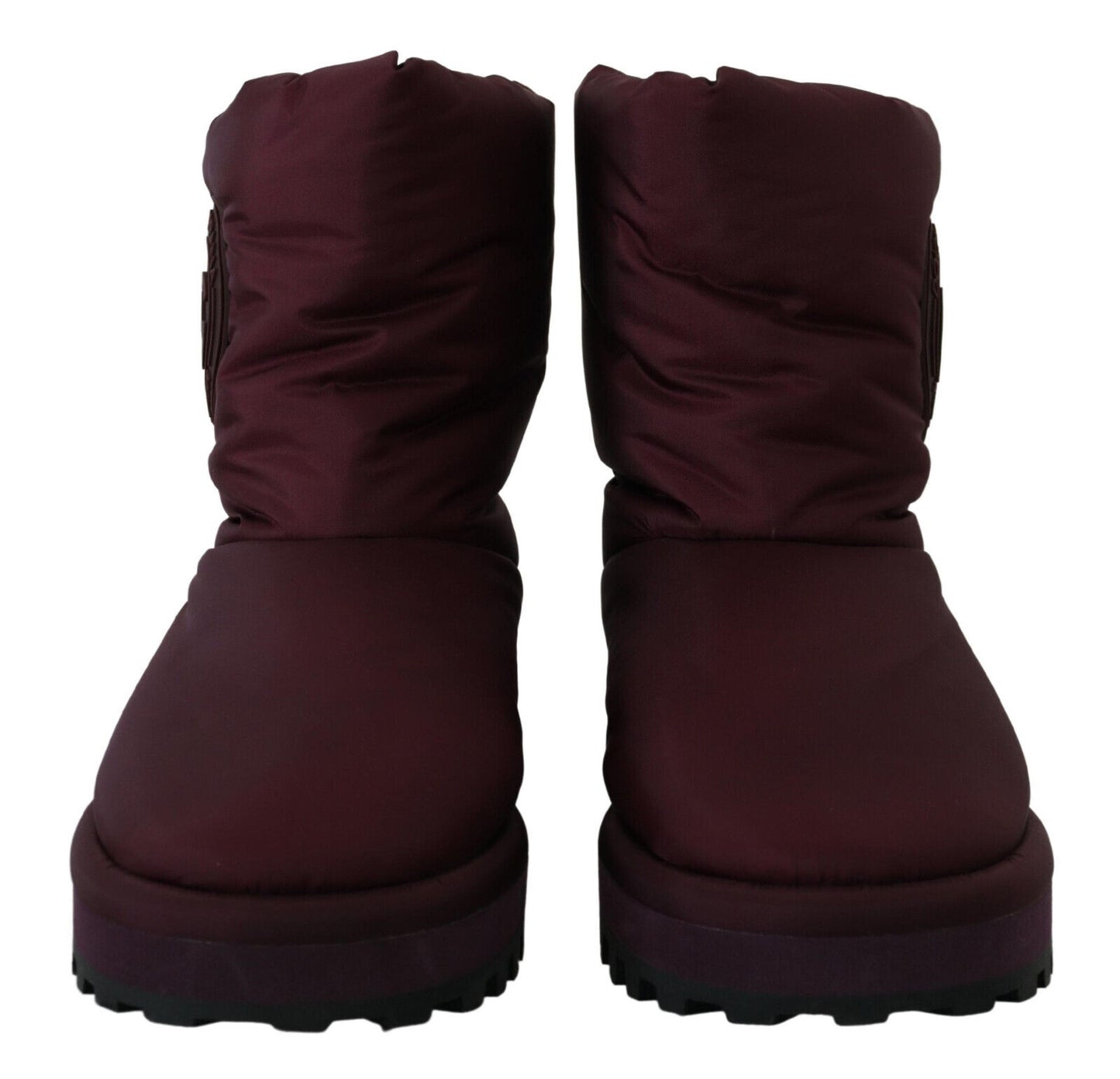 Dolce &amp; Gabbana Bottes en nylon bordeaux Chaussures mi-hautes rembourrées