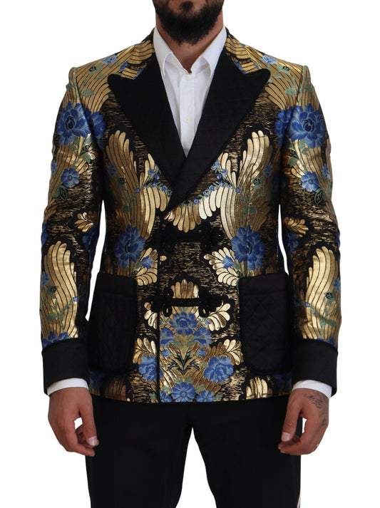 Dolce &amp; Gabbana Blazer à double boutonnage en lurex doré