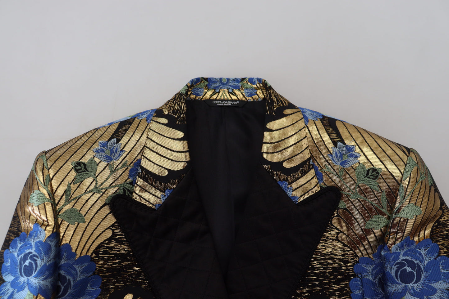 Dolce &amp; Gabbana Gold Lurex Zweireihiger Jackenblazer