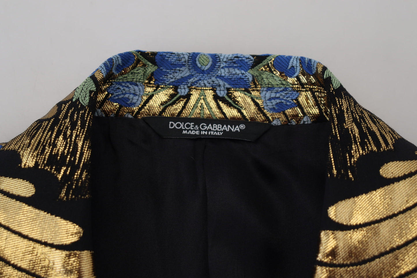 Dolce &amp; Gabbana Gold Lurex Zweireihiger Jackenblazer