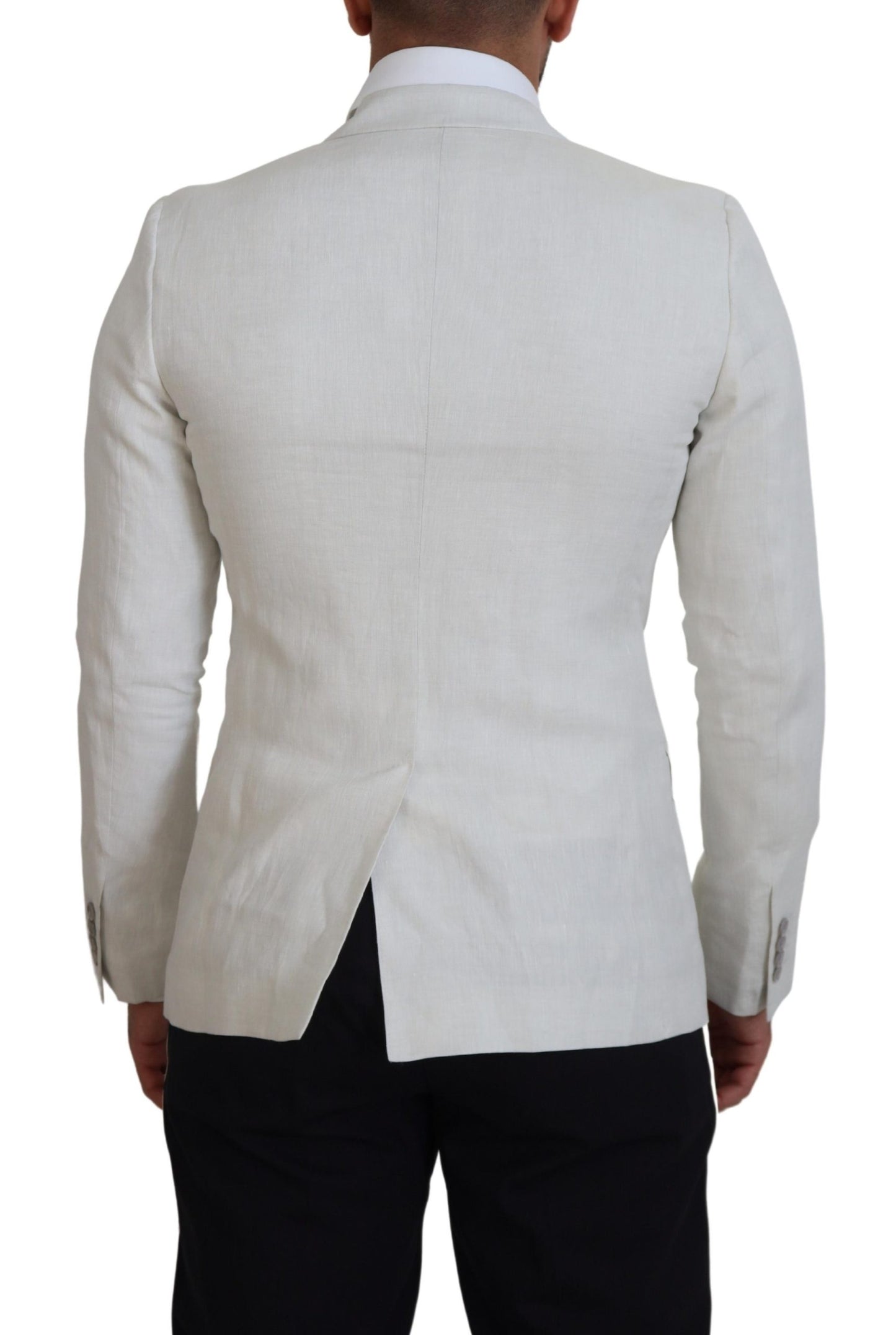 Dolce &amp; Gabbana Blazer coupe slim en lin blanc