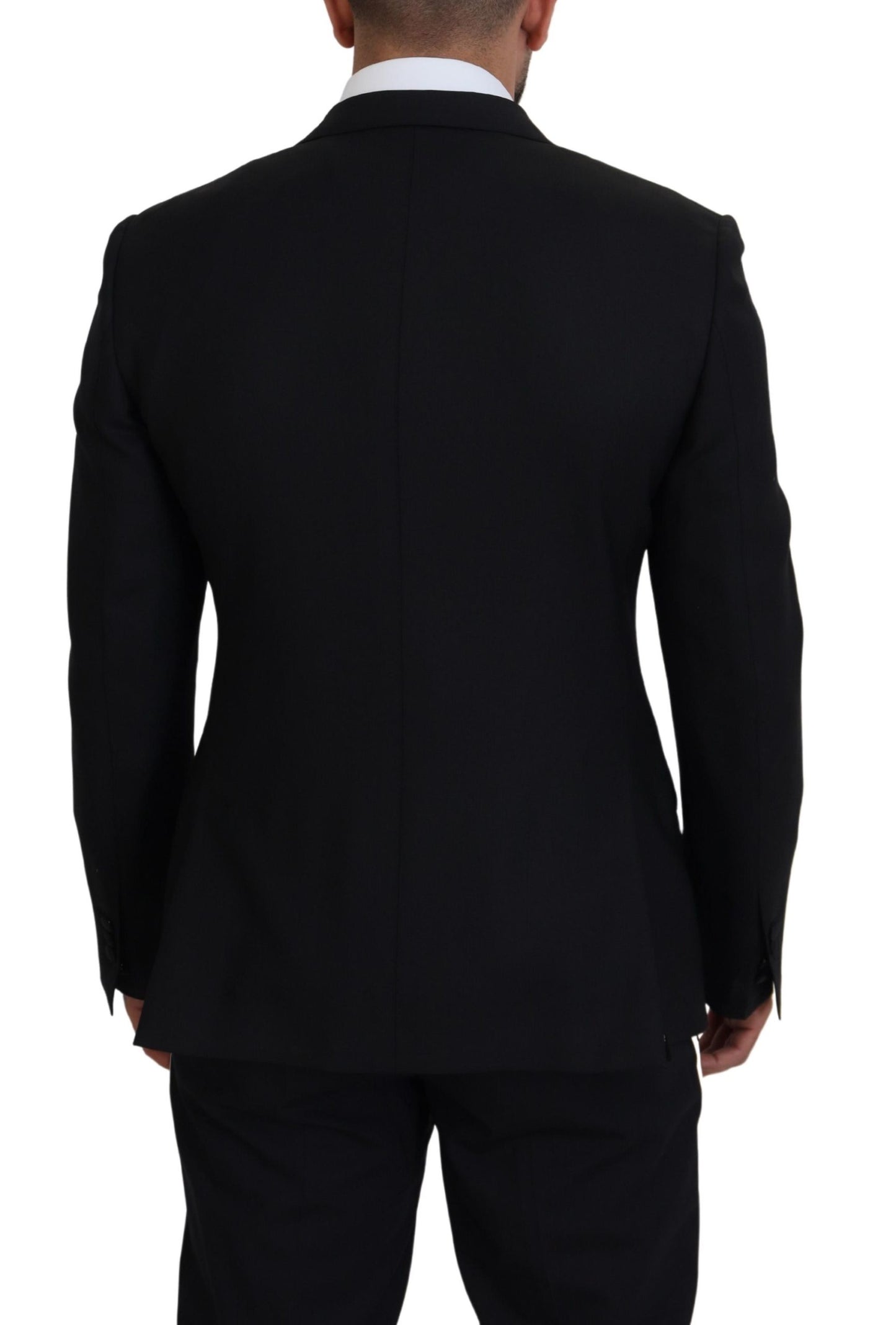 Dolce &amp; Gabbana Blazer coupe slim en laine noire stretch