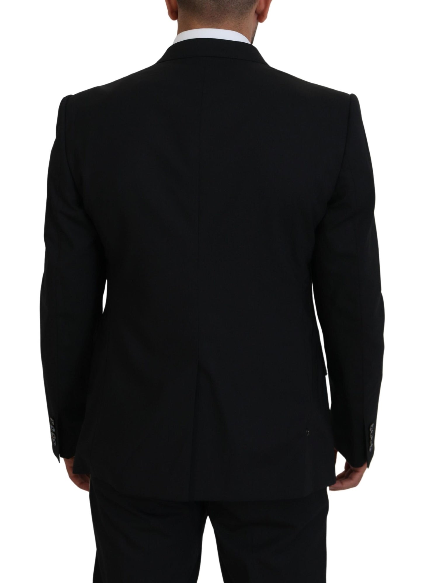 Dolce &amp; Gabbana Blazer coupe slim en laine noire stretch