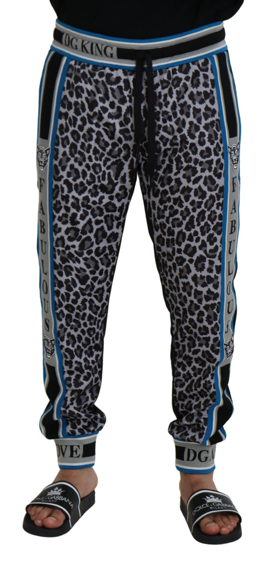 Dolce &amp; Gabbana Pantalon de jogging multicolore à imprimé léopard DG King