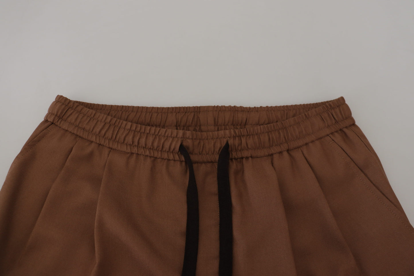 Dolce &amp; Gabbana Pantalon de jogging en cachemire marron pour hommes avec cordon de serrage