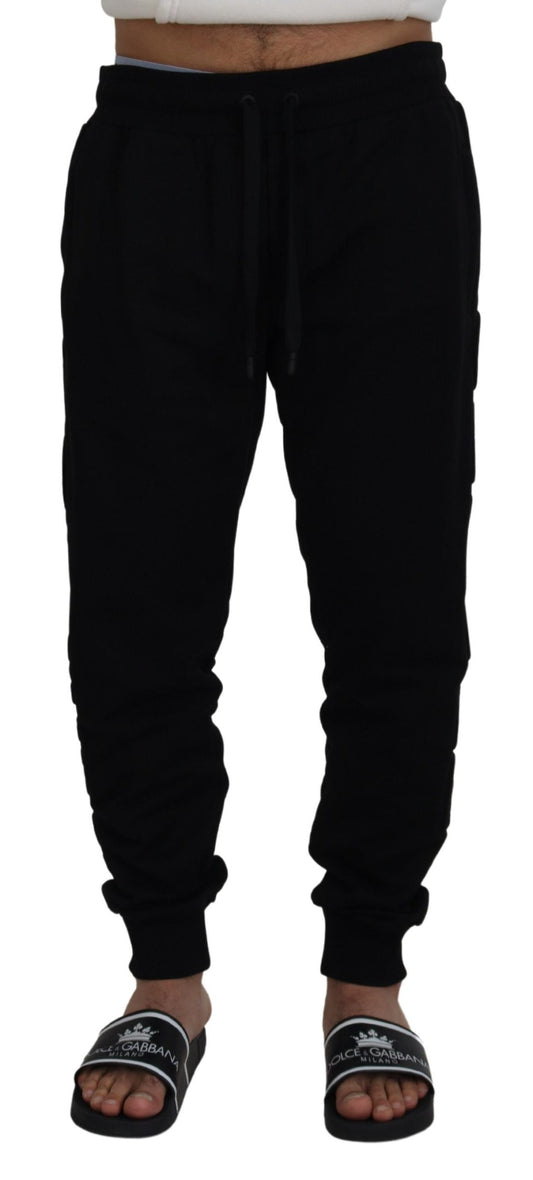 Dolce &amp; Gabbana Pantalon de jogging en coton noir pour hommes