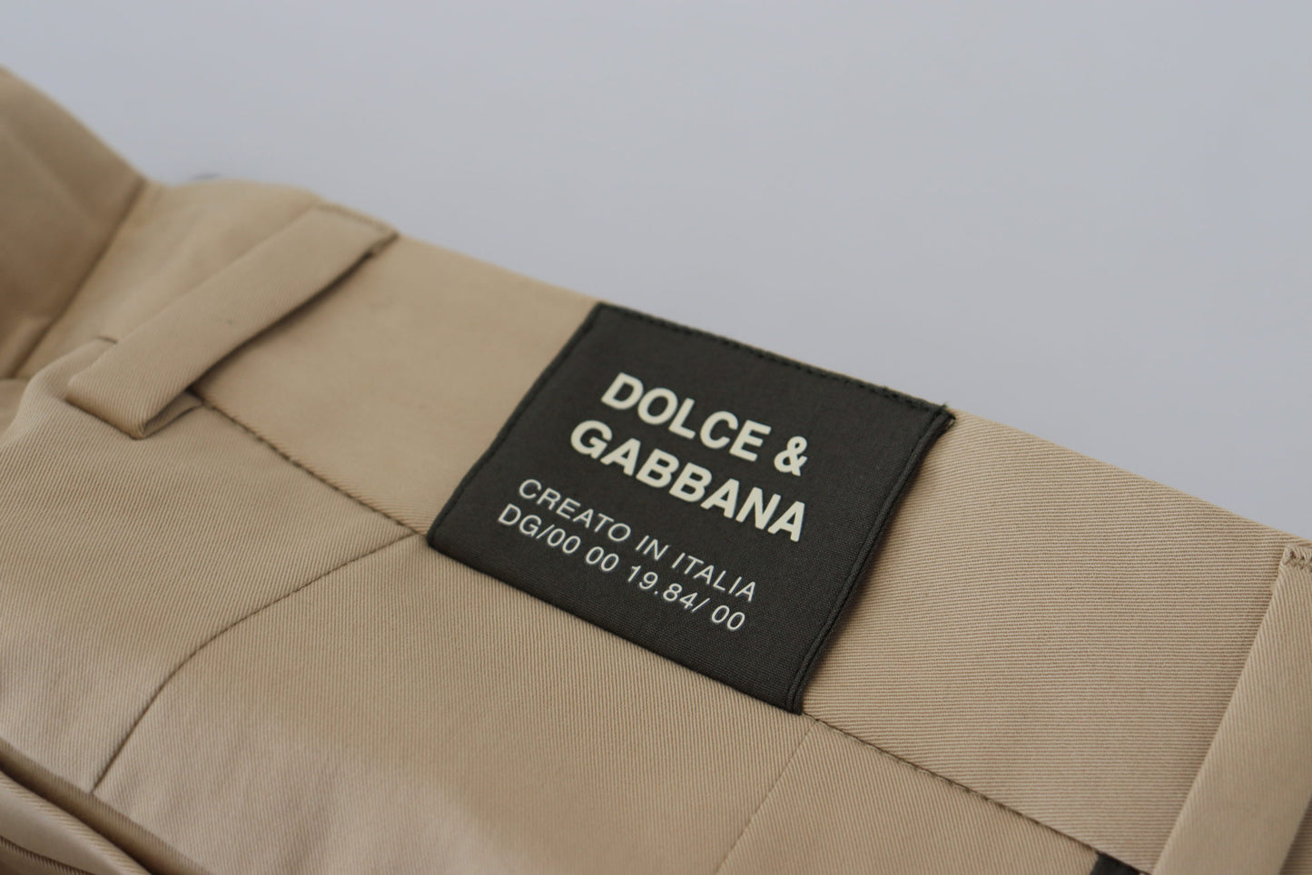 Dolce &amp; Gabbana Braun-schwarze Baumwoll-Chino-Herrenhose