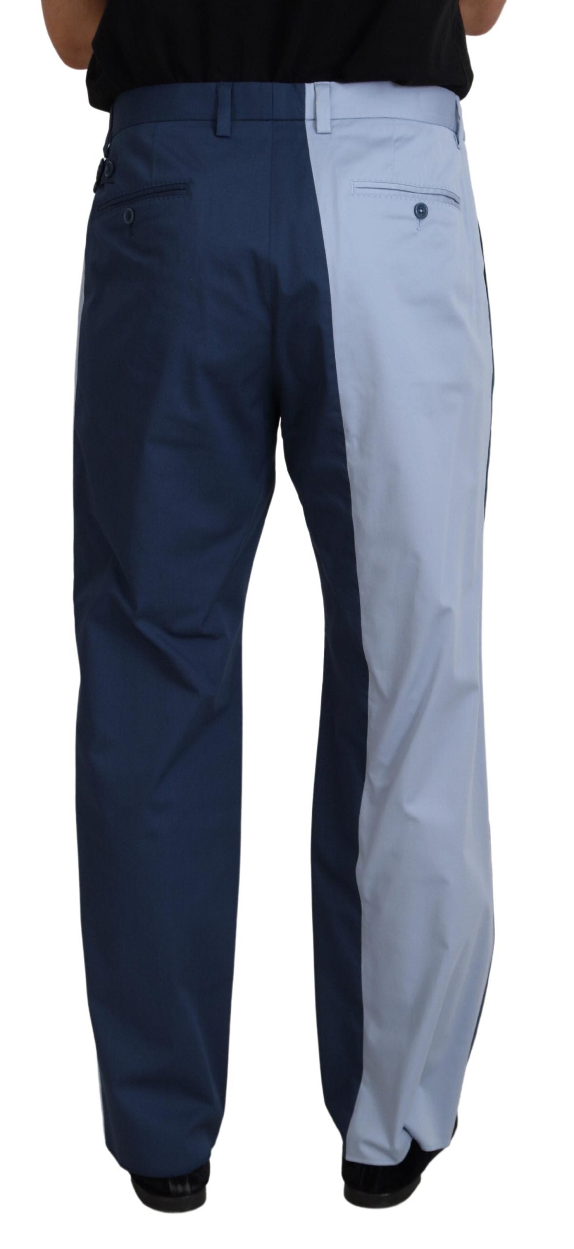 Dolce &amp; Gabbana Pantalon droit en coton bleu