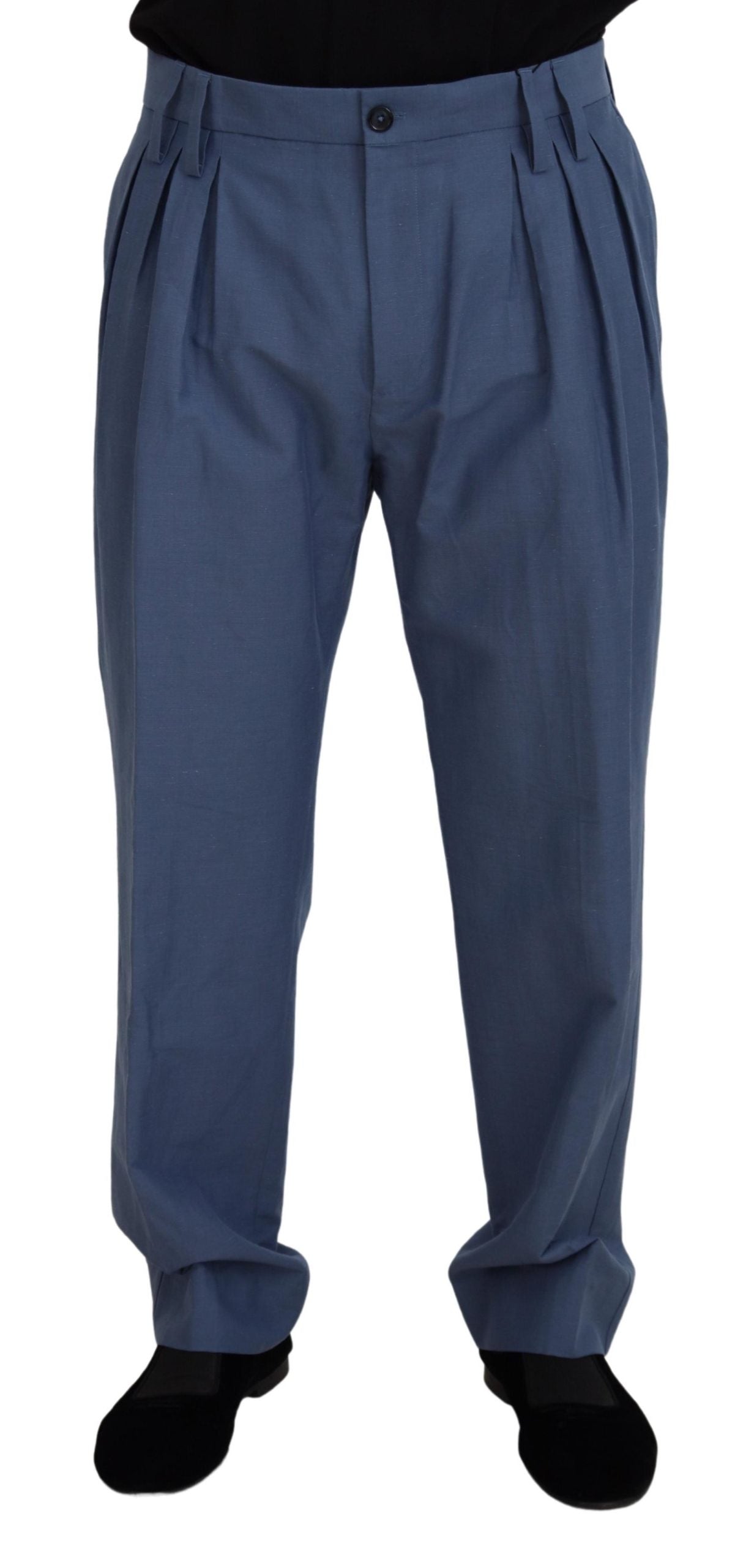 Dolce &amp; Gabbana Pantalon chino en lin bleu pour hommes