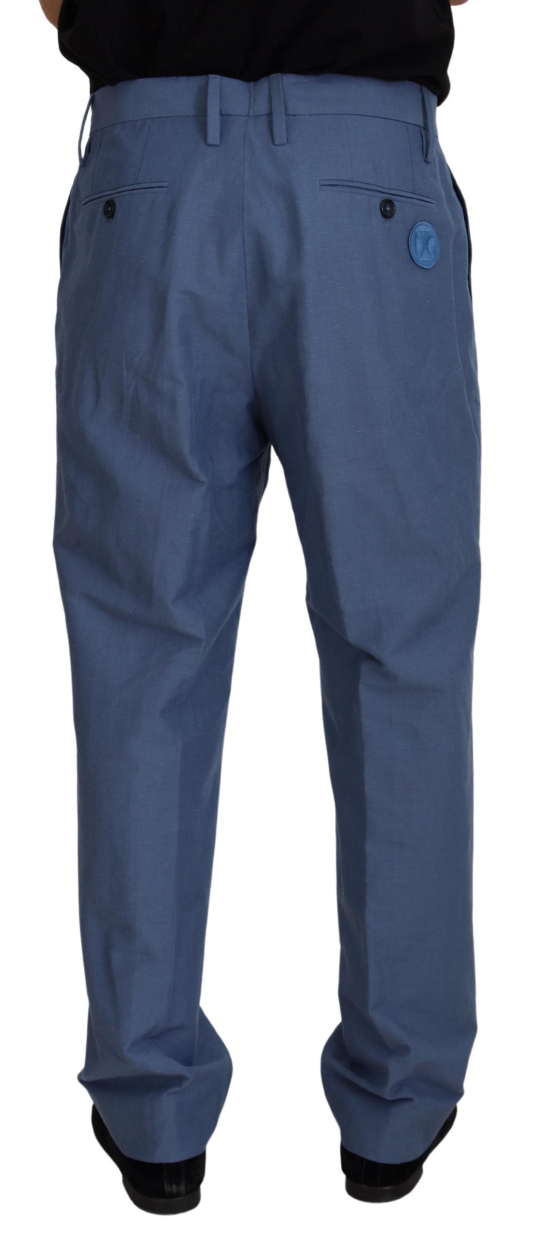 Dolce &amp; Gabbana Pantalon chino en lin bleu pour hommes